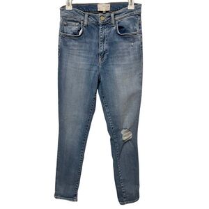 Current Elliott distressed high rise skinny jeans